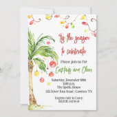 Tropische kerstuitnodiging kaart (Voorkant)