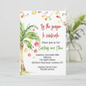 Tropische kerstuitnodiging kaart (Staand voorkant)