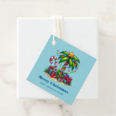 Tropische kerstvakantie palmboom bedankjes labels (In situ)