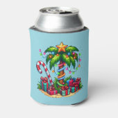 Tropische kerstvakantie palmboom blikjeskoeler (Blikje Achterkant)