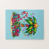 Tropische kerstvakantie palmboom legpuzzel (Horizontaal)