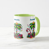 Tropische kerstvakantie palmboom mok (Voorkant rechts)