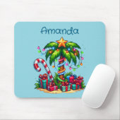 Tropische kerstvakantie palmboom muismat (Met muis)