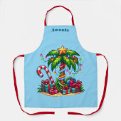 Tropische kerstvakantie palmboom schort (Voorkant)