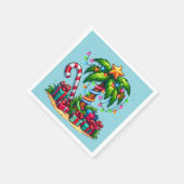 Tropische kerstvakantie palmboom servet (Hoek)