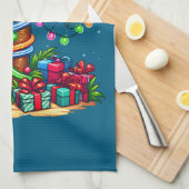 Tropische kerstvakantie palmboom theedoek (Quarter Fold)