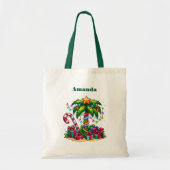 Tropische kerstvakantie palmboom tote bag (Voorkant)