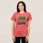 Tropische kerstvakantie palmboom Tri-Blend shirt (Voorkant volledig)