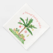 Tropische kerstverlichting Koraal en Groene Waterv Servet (Hoek)