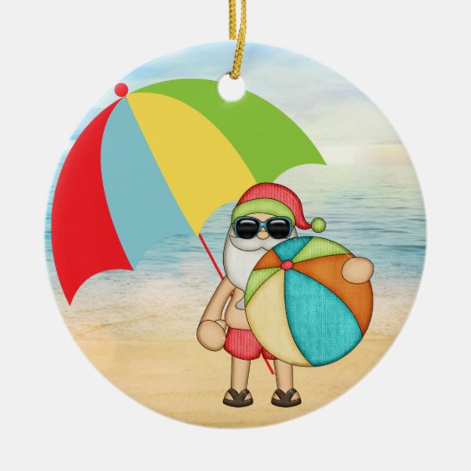 Tropische kerstversiering keramisch ornament (Voorkant)