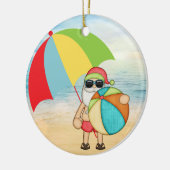 Tropische kerstversiering keramisch ornament (Links)