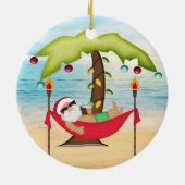 Tropische kerstversiering keramisch ornament (Achterkant)