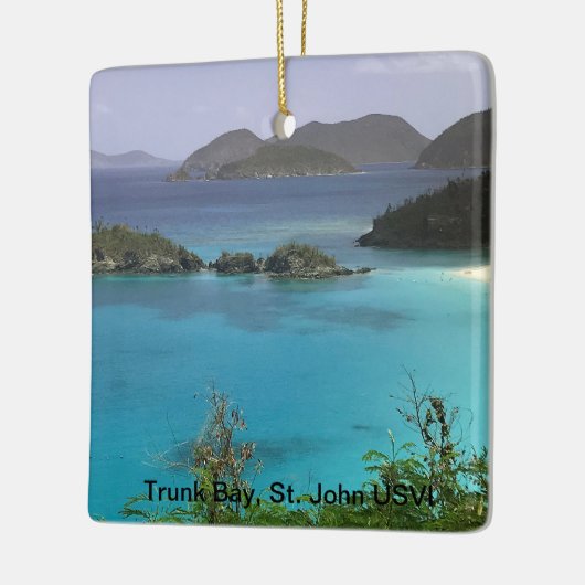 Tropische kerstversiering keramisch ornament (Links)