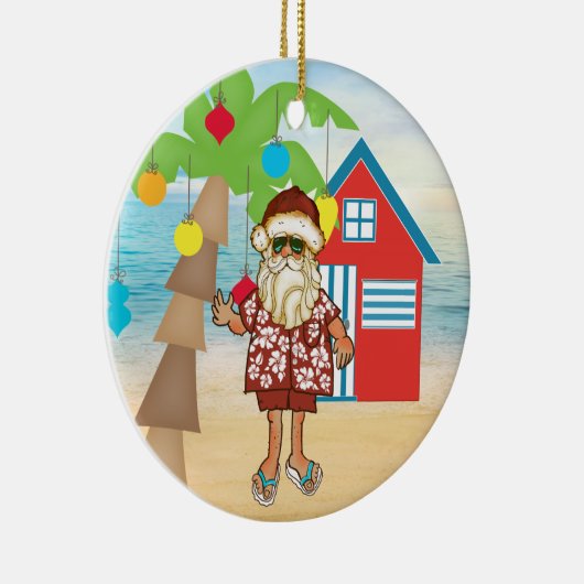 Tropische kerstversiering keramisch ornament (Rechts)