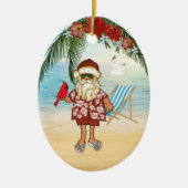 Tropische kerstversiering keramisch ornament (Voorkant)