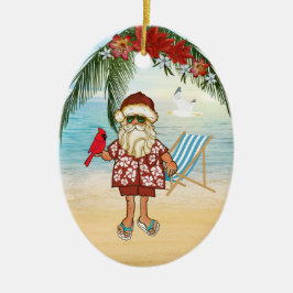 Tropische kerstversiering keramisch ornament