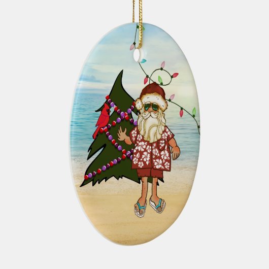 Tropische kerstversiering keramisch ornament (Rechts)