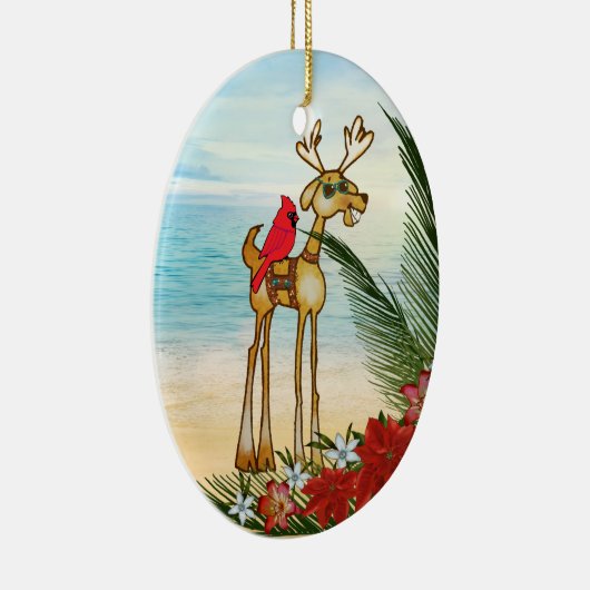 Tropische kerstversiering keramisch ornament (Rechts)