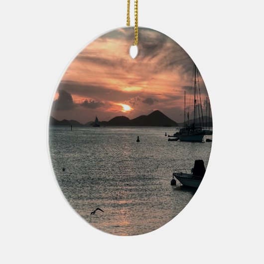 Tropische kerstversiering keramisch ornament (Rechts)