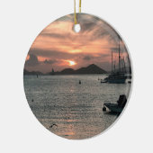 Tropische kerstversiering keramisch ornament (Links)