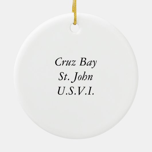 Tropische kerstversiering keramisch ornament (Achterkant)