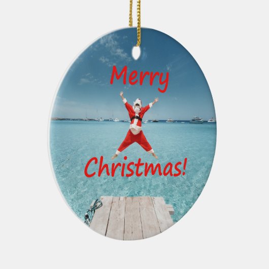 Tropische kerstversiering keramisch ornament (Rechts)