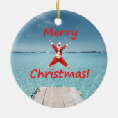 Tropische kerstversiering keramisch ornament (Achterkant)