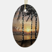 Tropische kerstversiering keramisch ornament (Links)