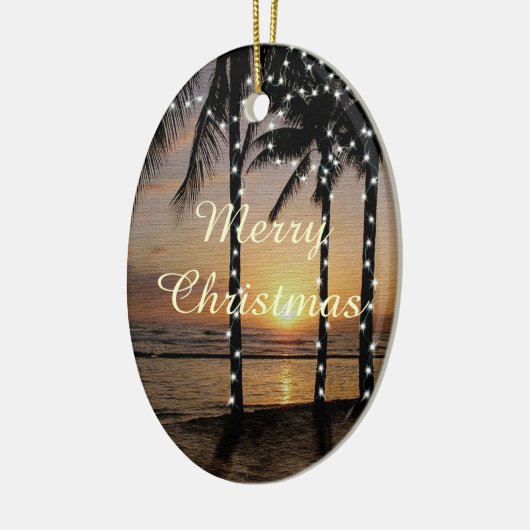 Tropische kerstversiering keramisch ornament (Links)