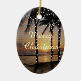 Tropische kerstversiering keramisch ornament