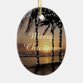 Tropische kerstversiering keramisch ornament (Achterkant)