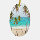 Tropische kerstversiering keramisch ornament (Links)