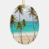 Tropische kerstversiering keramisch ornament (Achterkant)