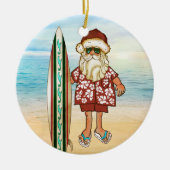 Tropische kerstversiering met Surf Board Keramisch Ornament (Voorkant)