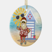 Tropische kerstversiering met Surf Board Keramisch Ornament (Rechts)