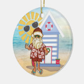Tropische kerstversiering met Surf Board Keramisch Ornament (Links)