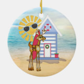 Tropische kerstversiering met Surf Board Keramisch Ornament (Achterkant)