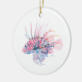 Tropische kerstversiering rond de kust keramisch ornament (Links)