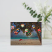 Tropische kerstversieringen feestdagenkaart (Staand voorkant)