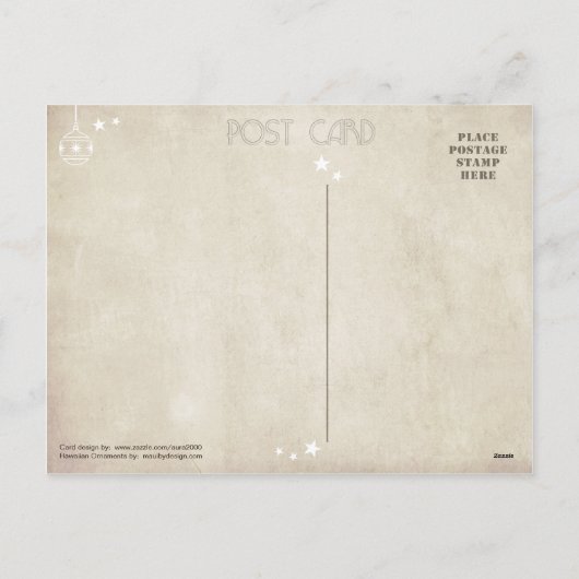 Tropische kerstversieringen feestdagenkaart (Achterkant)