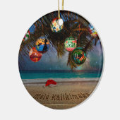Tropische kerstversieringen keramisch ornament (Links)