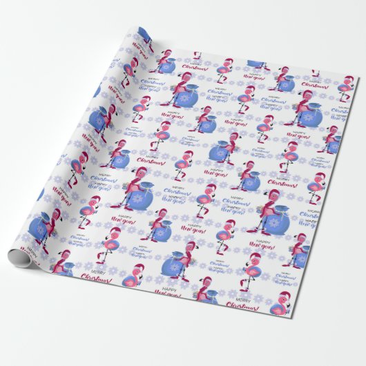 Tropische kerstviering cadeaupapier (Uitgerold)