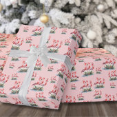 Tropische kerstviering cadeaupapier