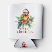 Tropische Kerstvogel Retro Vrolijk Kerstfeest Blikjeskoeler (Voorkant)