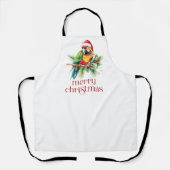 Tropische Kerstvogel Retro Vrolijk Kerstfeest Schort (Voorkant)