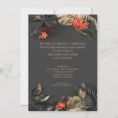 Tropische kerstzwarte goudbekritisatie kaart (Voorkant)