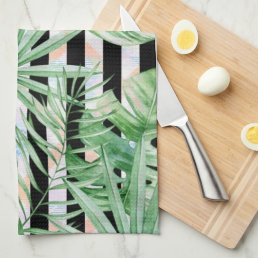 Tropische keukenhanddoek met Leaf Kitchen (Quarter Fold)