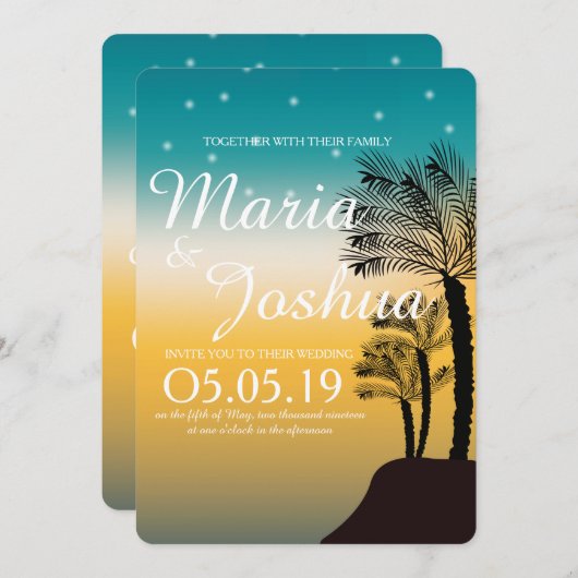 Tropische kever-palmbomen kaart (Voorkant / Achterkant)