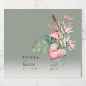 Tropische kever-strand bruiloft bier etiket (Enkel label)