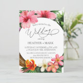 Tropische kever-strand bruiloft kaart (Staand voorkant)